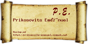 Prikosovits Emánuel névjegykártya